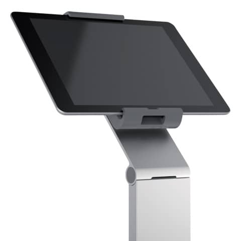 Porta tablet da pavimento DURABLE per tablet da 7'' a 13'' argento metallizzato 27x27x121,5cm - 893223